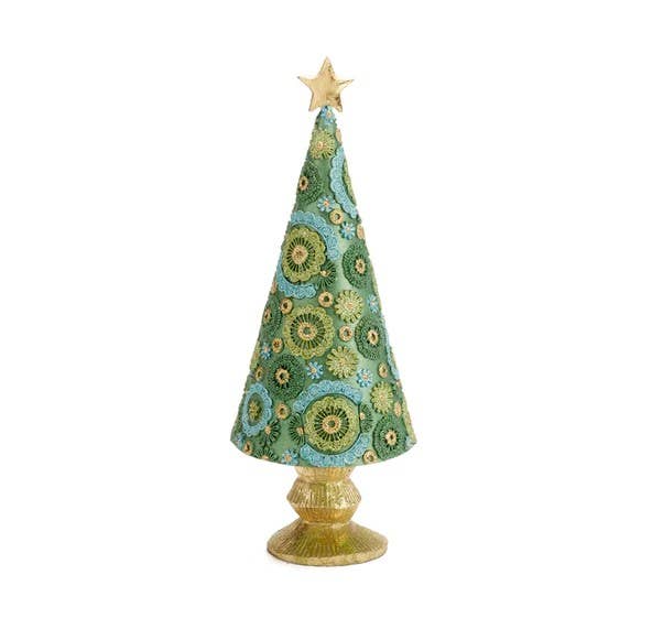 Dekorasyon Gifts  Decor - Wholesale Christmas Decoration - Blossom Cone Tree w/Star (Evergreen)1