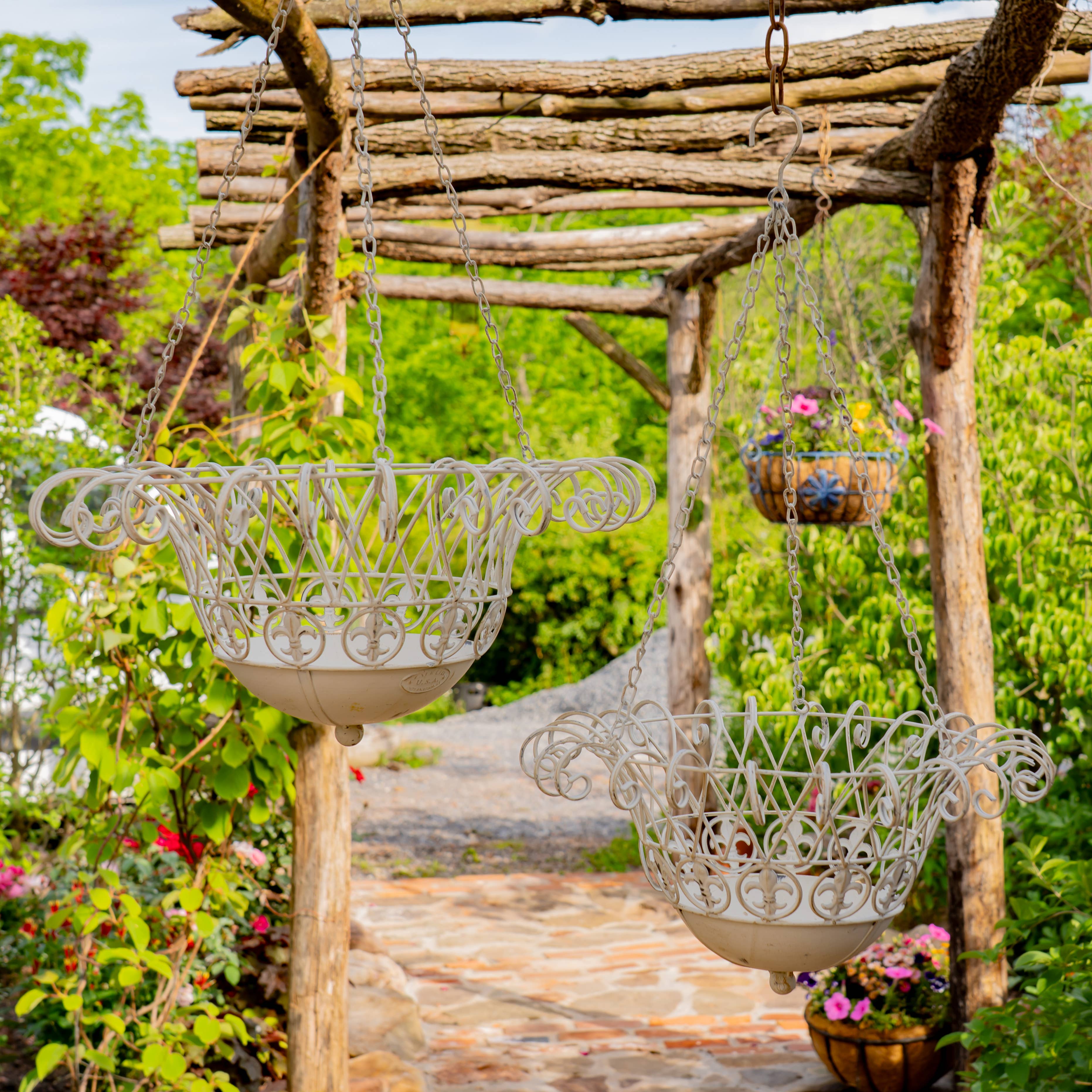 Zaer Ltd. International - Wholesale Hanging Planter - "Stephania" Hanging Basket Planters in 3 Colors 2 Pc/Set4