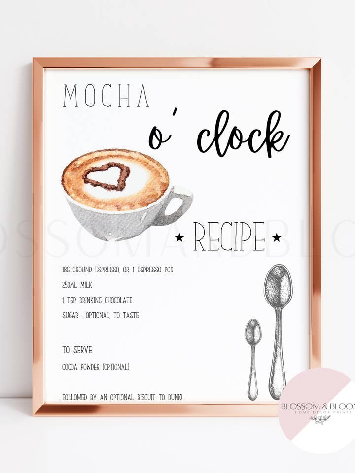 Horloge Mocha O' pour la vente par Blossom & Bloom