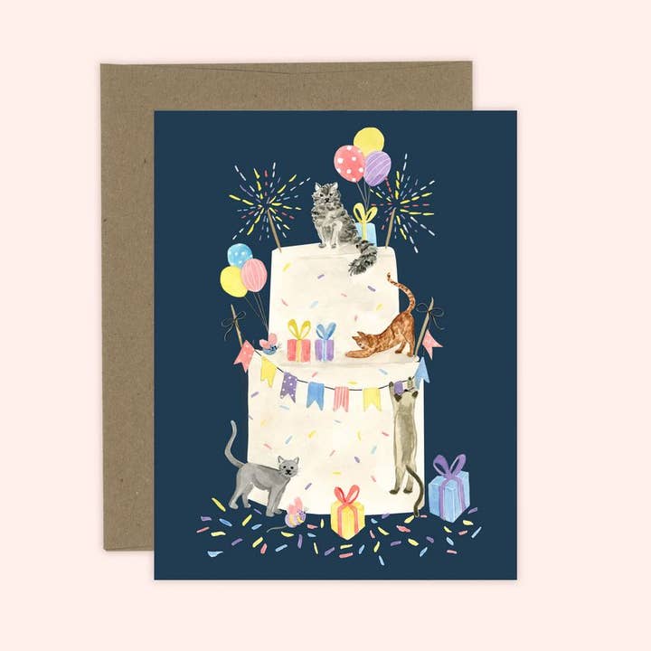 Party Cat Cake Birthday Card and other Purchase Wholesale party sparklers. Free Returns & Net 60 Terms on Faire trending on Faire.