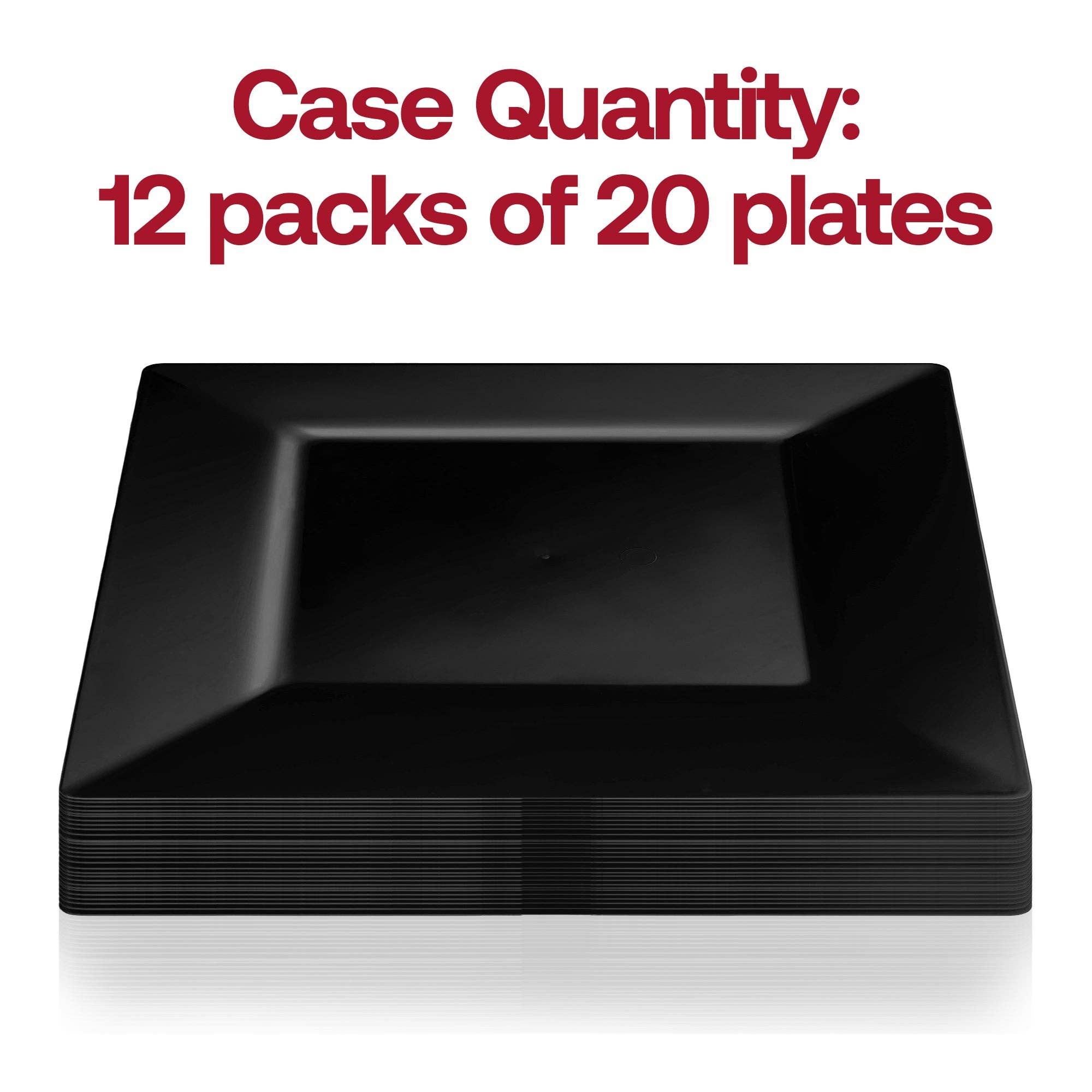 Smarty had a Party - Vendita all'ingrosso Piatti monouso - Piatti quadrati in plastica nera da 4,5" per pasticceria - 240 pz3