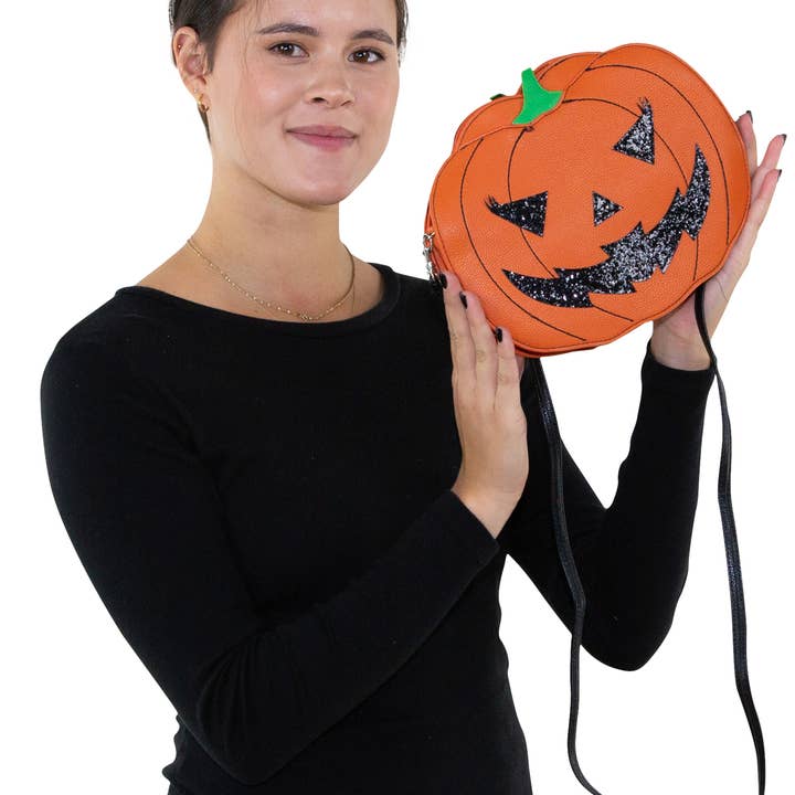 COMECO INC - Wholesale Crossbody Bag - Women's - Two Faced Jack-O-Lantern Crossbody Bag