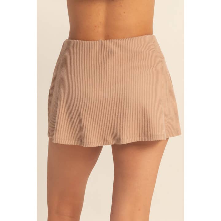 Double Zero - Wholesale Skort - Women's - Ribbed Elastic Waist Mini Skort24