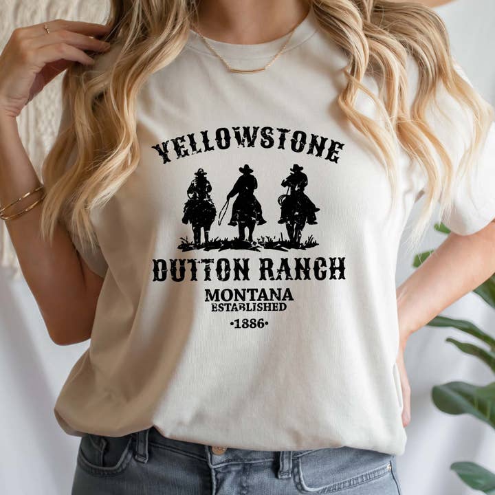 Daily Prints - Wholesale Screen Printed T-Shirt - Women's - Yellowstone Dutton Ranch Montana Cowboy Tee