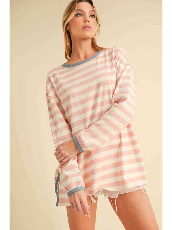 AEMI + CO - Wholesale Knit Top - Women's - 8433FN Onida Stripe Top19