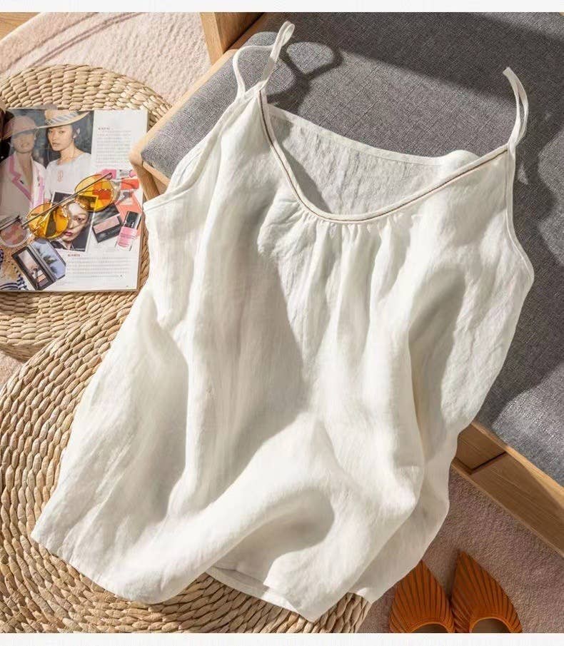 Hope & Sunshine - Wholesale Tank Top - Women's - Cotton Linen Camisole Tank Top17