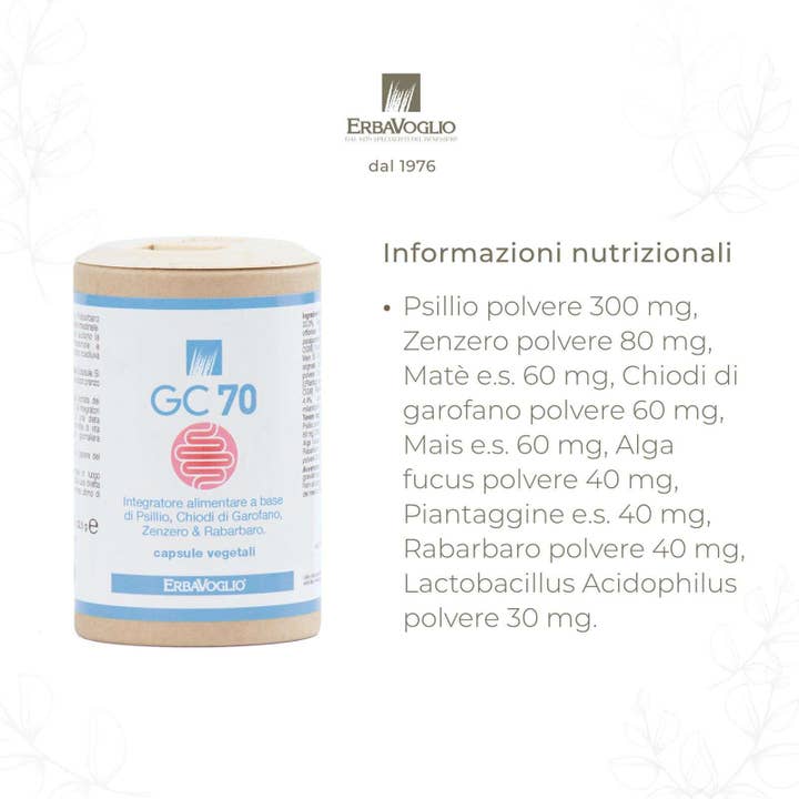 Erbavoglio - Wholesale Oral Supplement/Vitamin - Gc 70 Colon Cleansing Capsules2