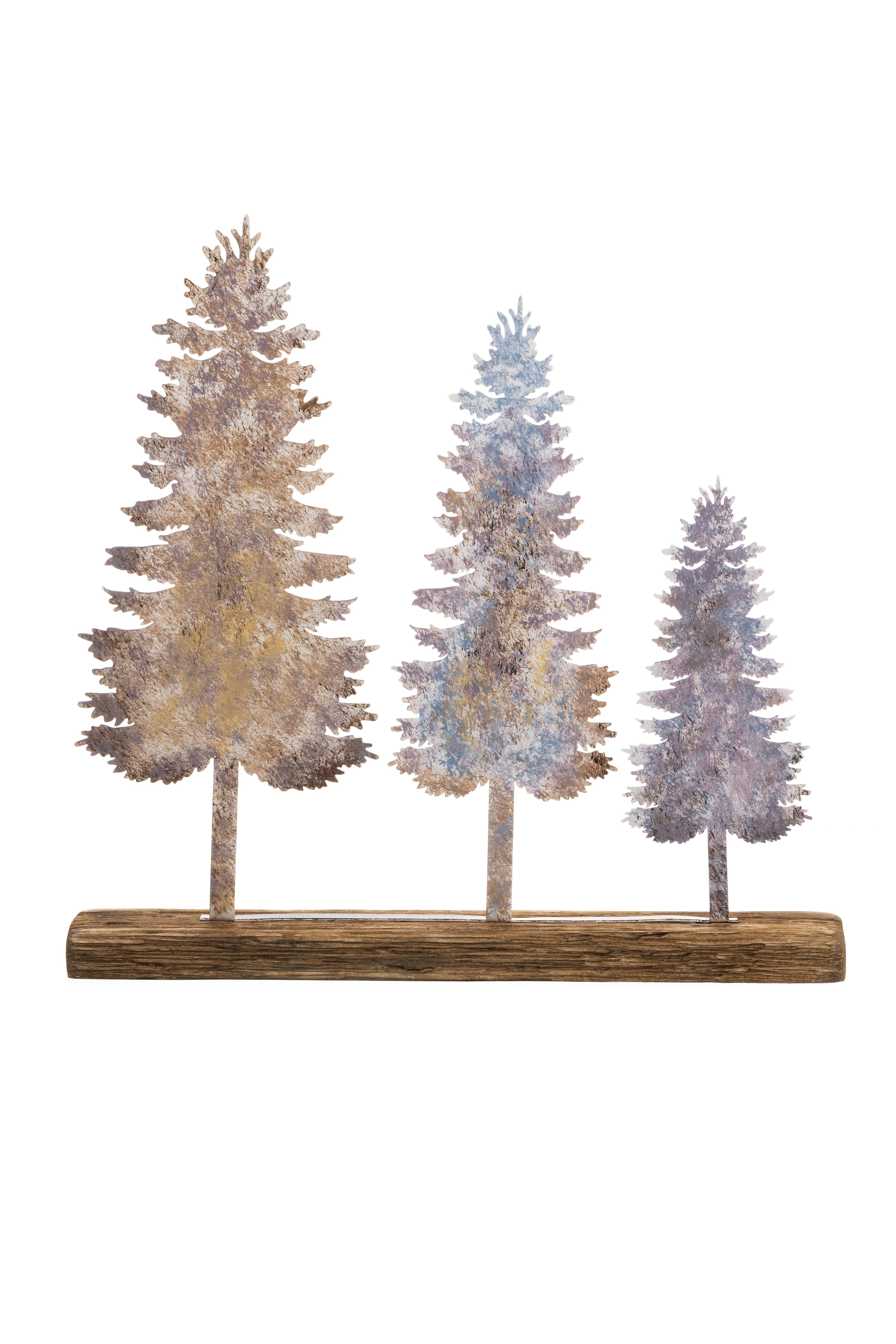 Shoeless Joe Ltd - Wholesale Kerstdecoratie - Pastelkleurige Trio Van Kerstbomen