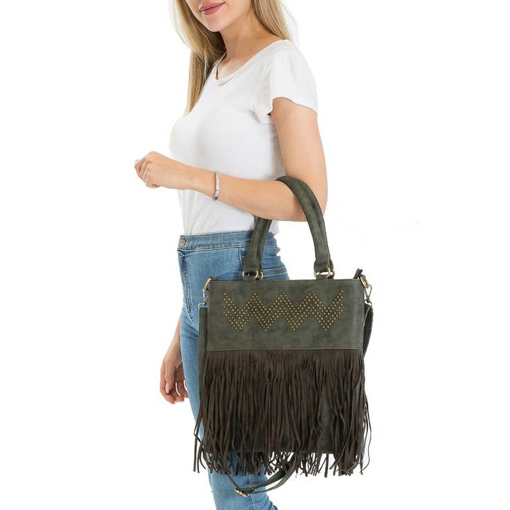 Studded Fringe Purse Handbag and other Purchase Wholesale studded purses. Free Returns & Net 60 Terms on Faire trending on Faire.