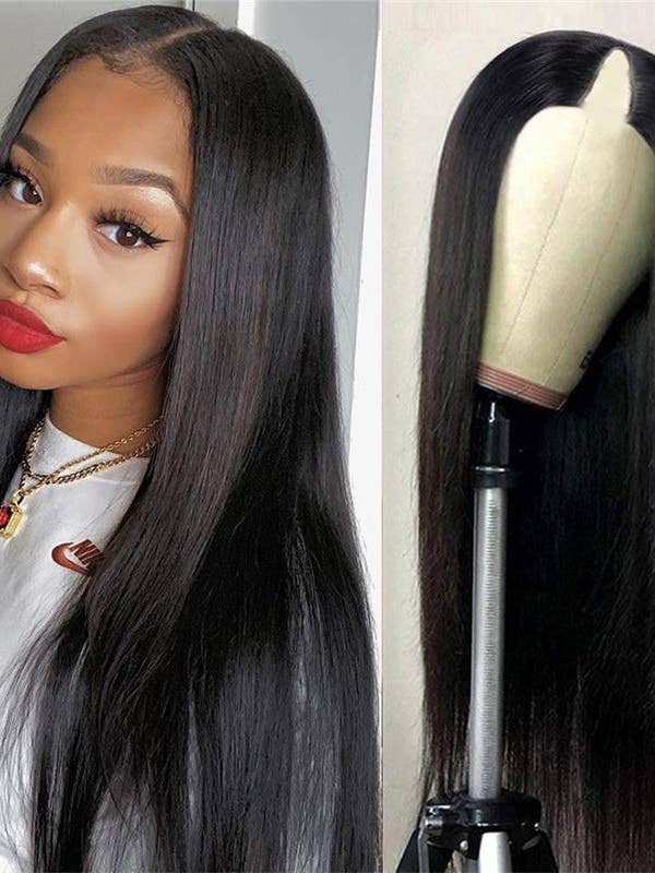 peruca lisa sem lace com clipes, perucas Upart com clipes, por atacado de Queenshopbeauty