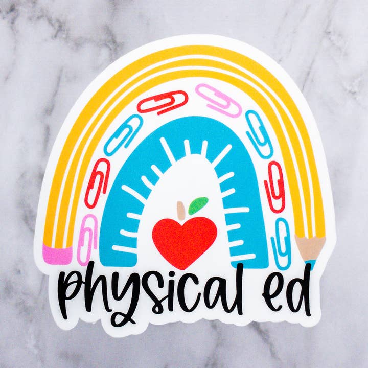 Fysisk Ed Skole Rainbow klistermærke for engroshandel hos MaMarie & Co.