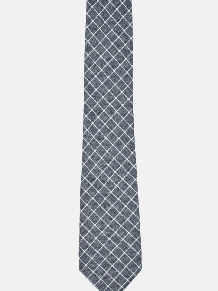 Grey Window Pane Tie for wholesale by Curated Basics