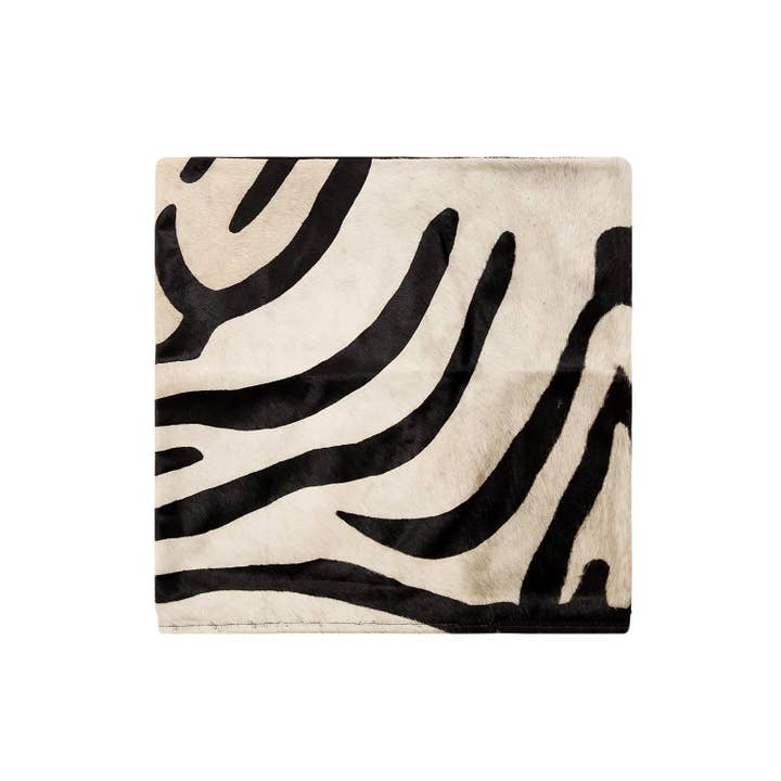 MAHI Leather - Venta al por mayor Funda de cojín - Funda de cojín de piel de vaca natural con estampado de cebra