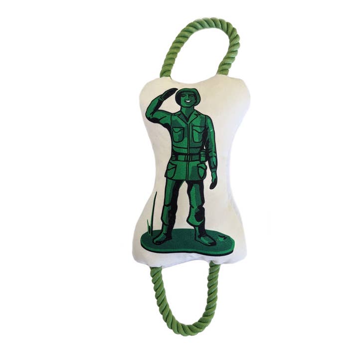 Retro Soldier Plush Dog and Puppy Toy - Non Toxic Print for wholesale by Jojo Modern Pets