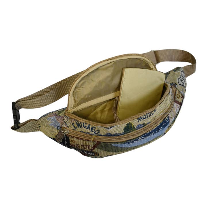 Dony Corp - Wholesale Belt Bag - Unisex - Route 66 Vintage Waist Bag