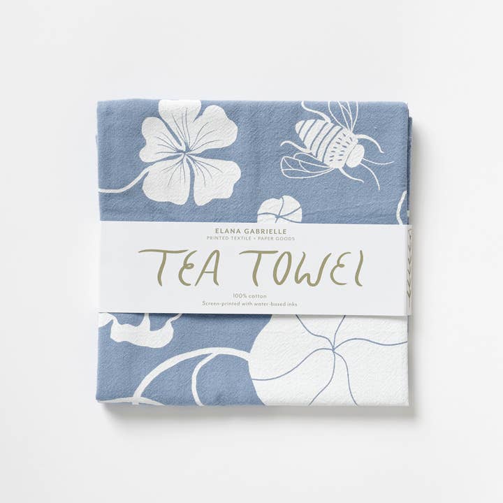 Elana Gabrielle – wholesale Tea towel – Nasturtiums Cotton Tea Towel - Nature-Inspired Kitchen Towel6