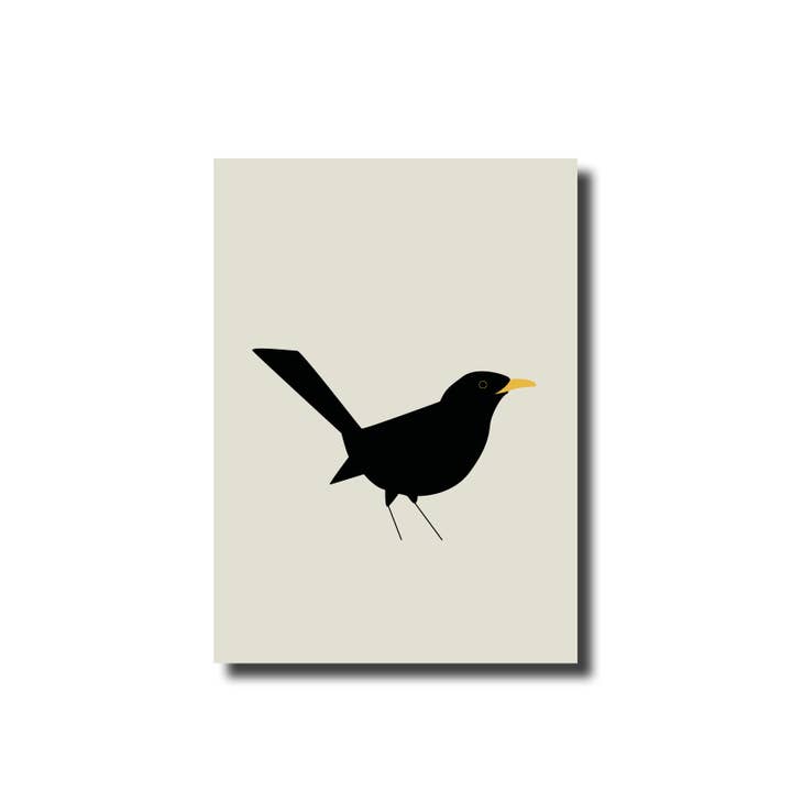 Postcard Blackbird for wholesale by De Lange Tafel