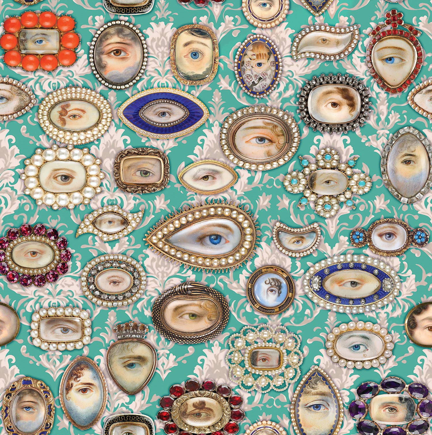 Asunder Bazaar - Wholesale Wrapping Paper Roll - Lovers Eyes Mementos Pattern Wrapping Paper Set 3 Sheet Roll3