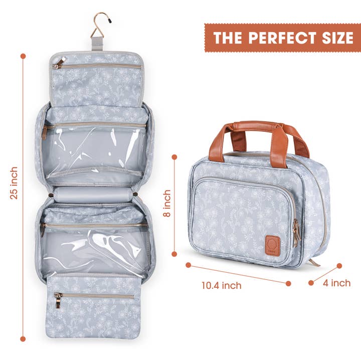 Onyx Outfitters NW - Wholesale Toiletry Bag - Women's - Floral Toiletry Bag Travel Bag with Hanging Hook - Cosmetic