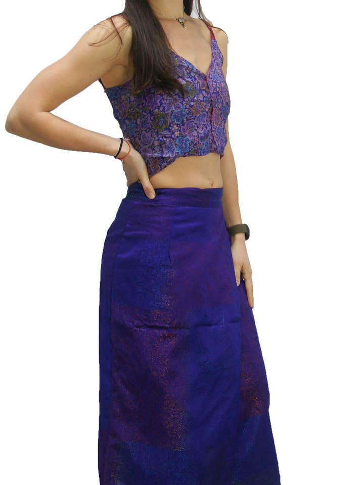 Nueva falda recta con estampado de sari para venta al por mayor de KASHI INC