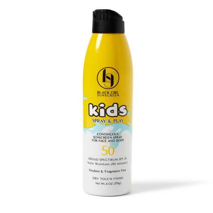 Kids Spray & Play SPF 50 Sunscreen for wholesale by Black Girl Sunscreen