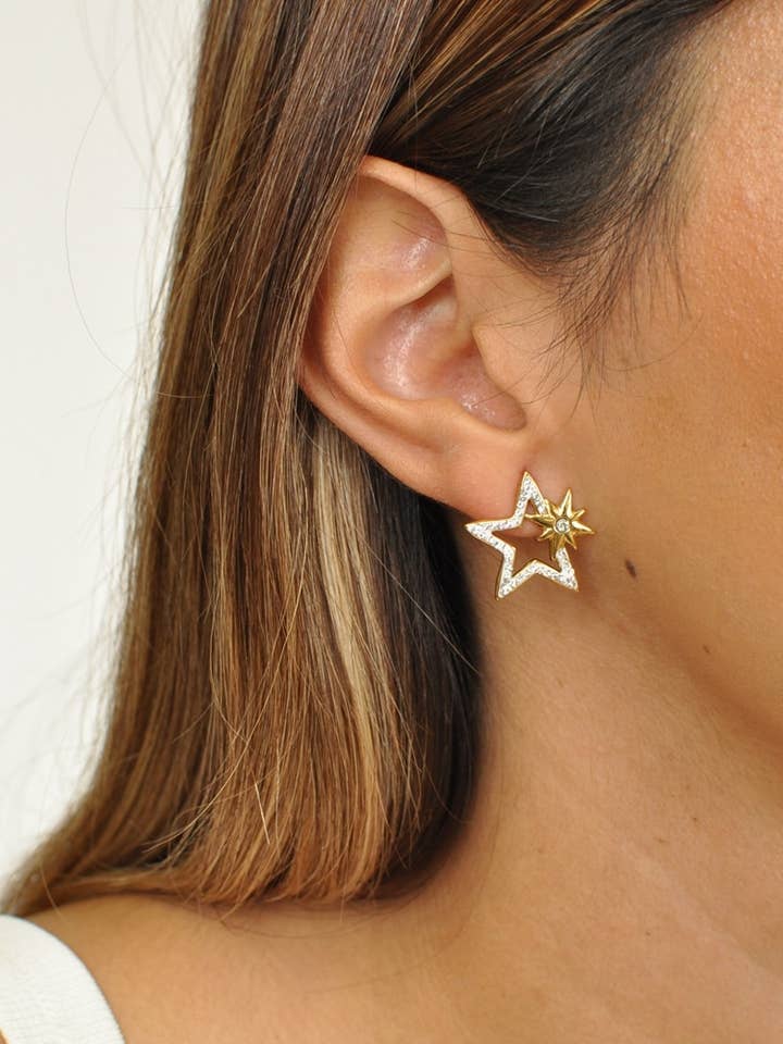 Star Stainless Steel Earrings for wholesale by Victoria Moda