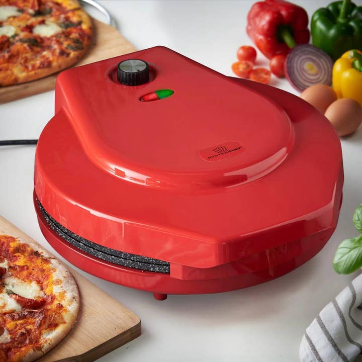 Misterchef - Wholesale Kitchen Appliance - MisterChef Pizza Maker with Ceramic Plates Red