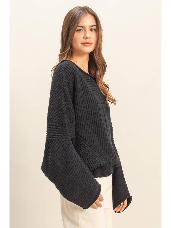 HYFVE - Wholesale Knit Sweater - Women's - Ribbed Drop Sleeve Sweater23
