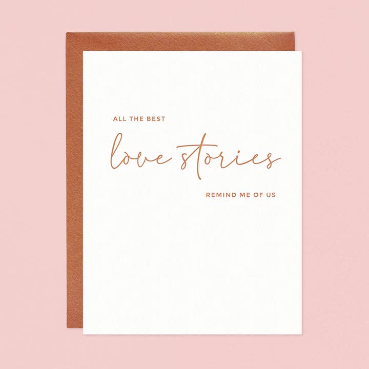 Love Stories Letterpress Greeting Card for wholesale by Missive