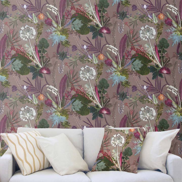 Tropical Dusk | White & Green | Wallpaper for wholesale by Gillian Arnold