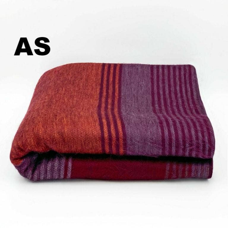 Choice Alpaca Products – wholesale Filtar – Alpacka Bed Filt - Randig70