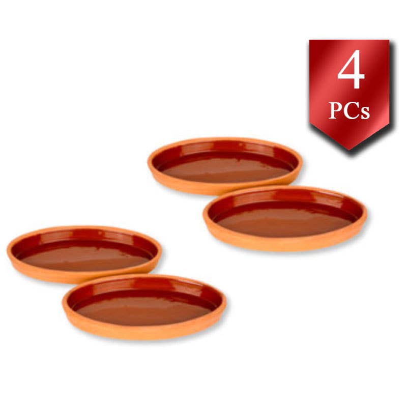 Hakan – Assadeira por atacado – Panela de barro de terracota vitrificada oval para forno 4 peças 4,3 “x7,1"7