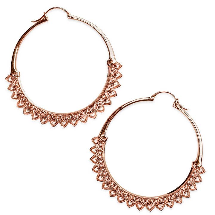 Corazon Rose Gold Hoops for wholesale by Astor & Orion