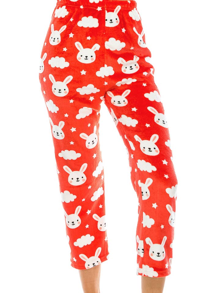 Bunny Clouds Microfleece Lounge Pyjamasbukser for engroshandel hos Cap Zone