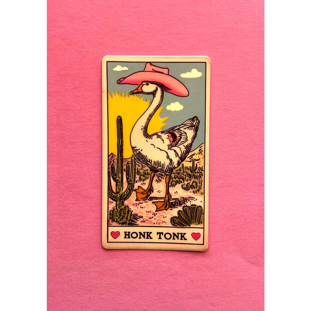 Honk Tonk Goose Tarot Card Sticker for wholesale by kaeraz
