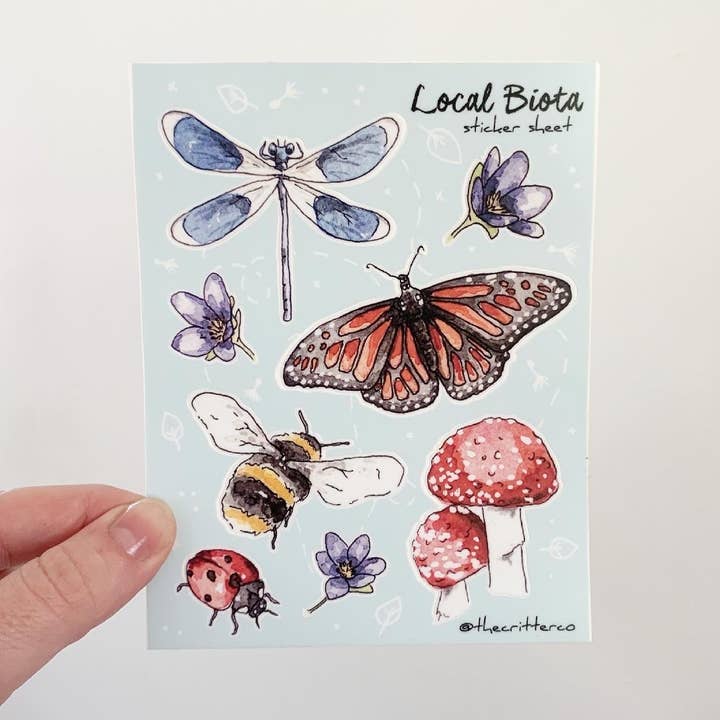 Local Biota Vinyl Sticker Sheet for wholesale by The Critter Co.