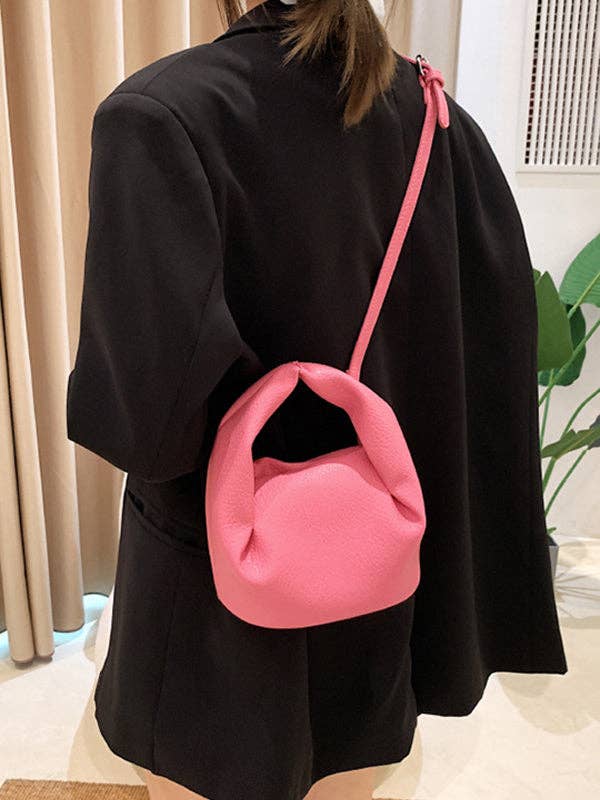 Sheer Trend - Wholesale Crossbody Bag - Women's - Adjustable Pleated Pockets Solid Color Crossbody Handbags6