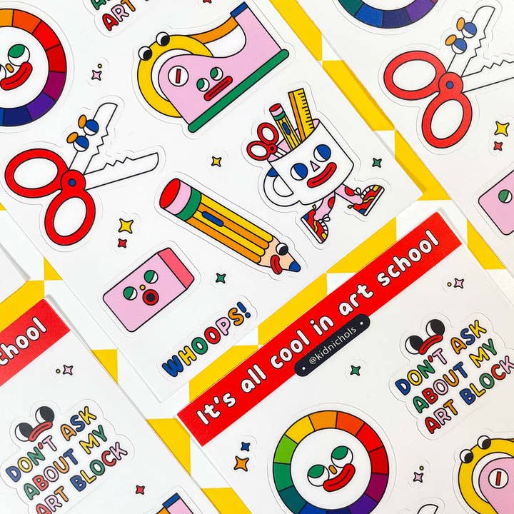Kidnichols - Wholesale Sticker - Art School Sticker Sheet Back To School Planner Stickers.2
