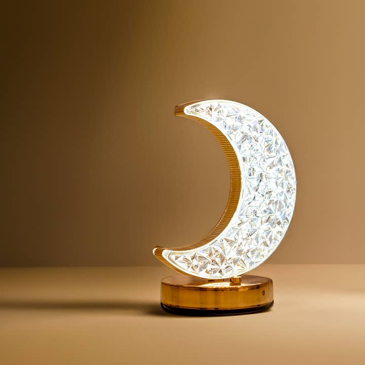 LAX Gadgets - Vendita all'ingrosso Lampada da scrivania/d'accento - Lampada d'atmosfera notturna a LED con design a forma di luna, confezione per vendita al dettaglio3