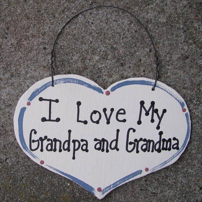 Wooden Large Heart I Love My Grandpa and Grandma for wholesale by Nannie and B's Crafts