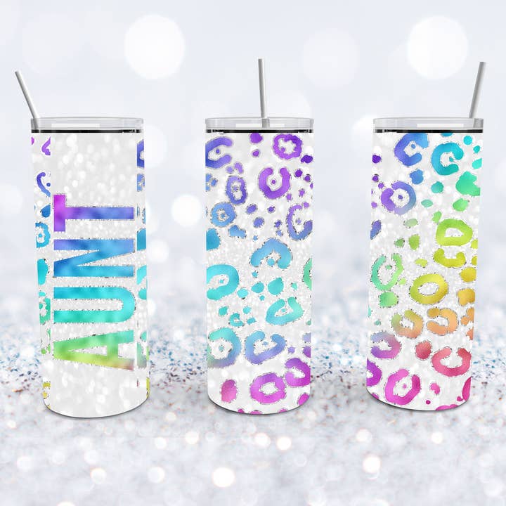 Aunt Leopard Foil Tumbler for wholesale by Beyond Bayside