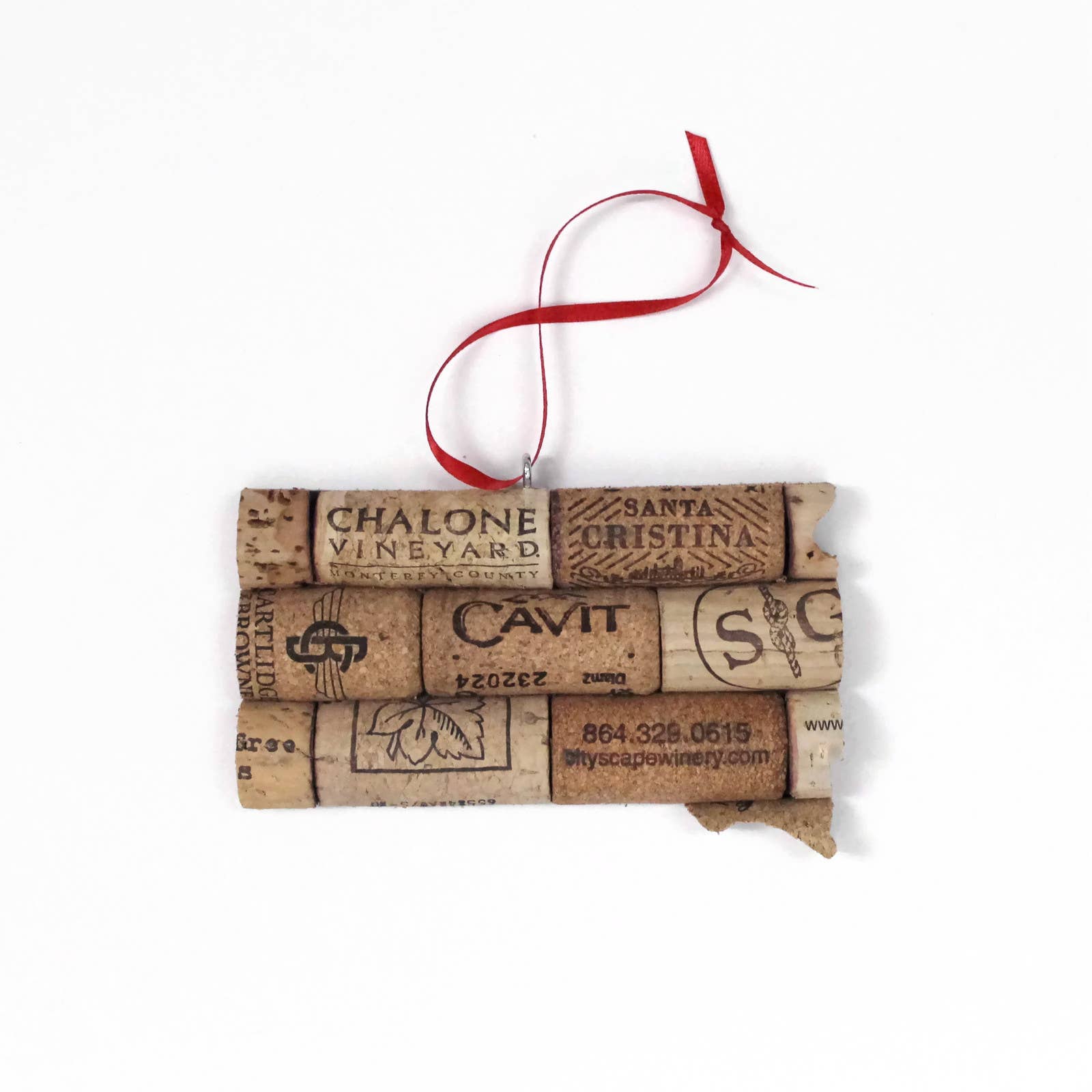 Desert Coastal Studios - Wholesale Ornament - Pick Your State Wine Cork Ornament - Gift for Wine Lover46