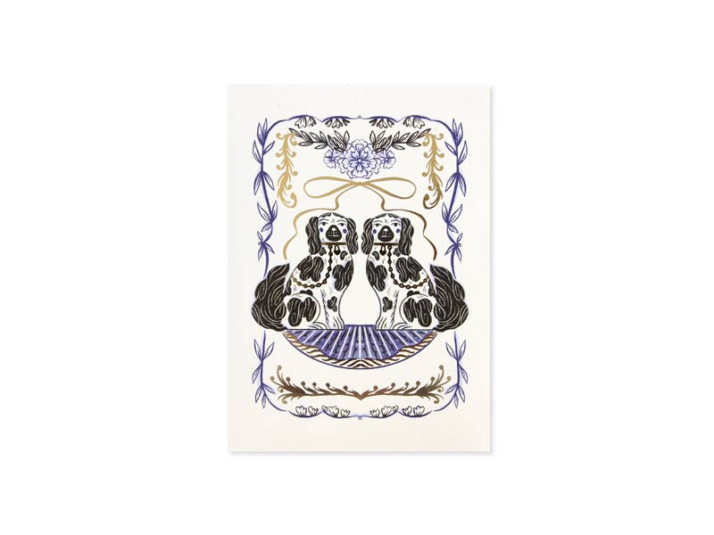 UWP Luxe - Wholesale Everyday Greeting Card - Staffordshire Dogs Pop-Up Card1