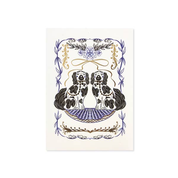 UWP Luxe - Wholesale Everyday Greeting Card - Staffordshire Dogs Pop-Up Card1