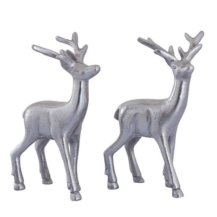 Voglrieder – Decoração de Natal por atacado – Conjunto de figuras decorativas de 2 cervos decoração de mesa figura animal metal10