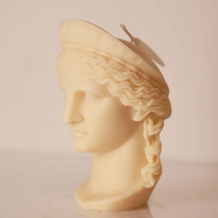 Agaboo Candle - Wholesale Novelty Candle - Hera Greek Goddess Bust Statue Candle 7.5x4in - Sculptural