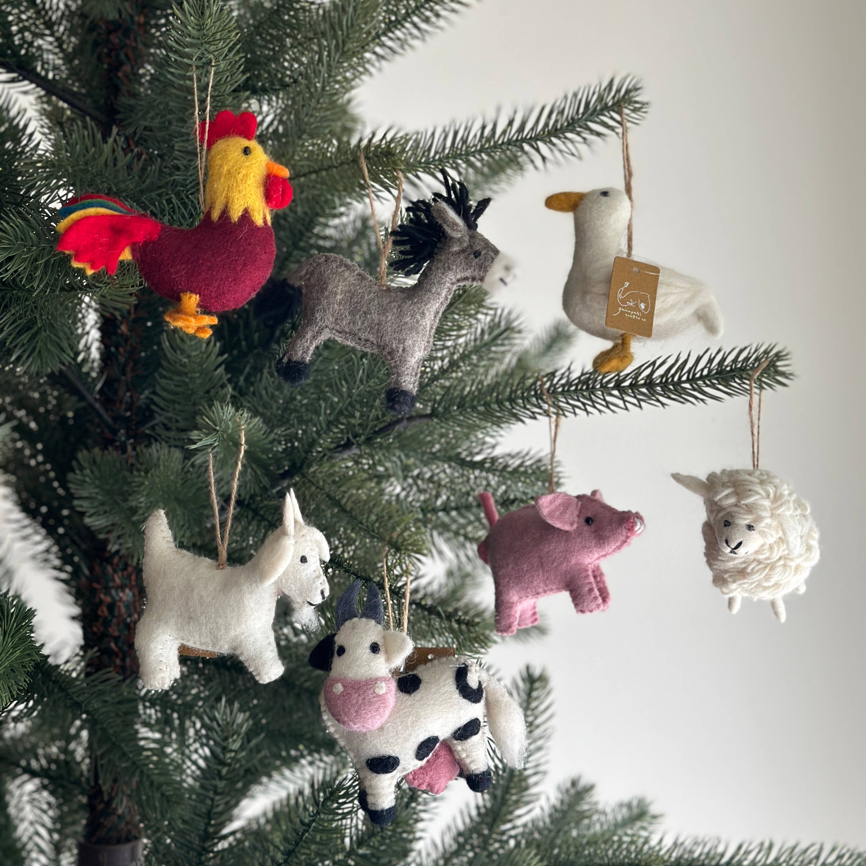 Ganapati - Wholesale Ornament Set - Felt Farm Animal Ornament - Set of 77