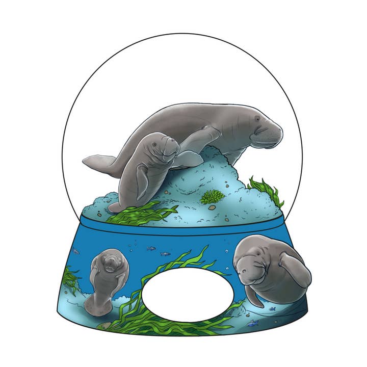 Manatee 65mm Snow Globe {Customization Required} for wholesale by Animals Forever, Inc