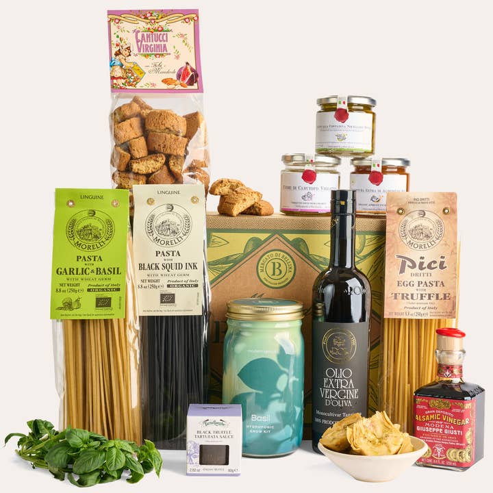 Der italienische Feinschmecker-Geschenkkorb für den Großhandel von Mercato di Bellina