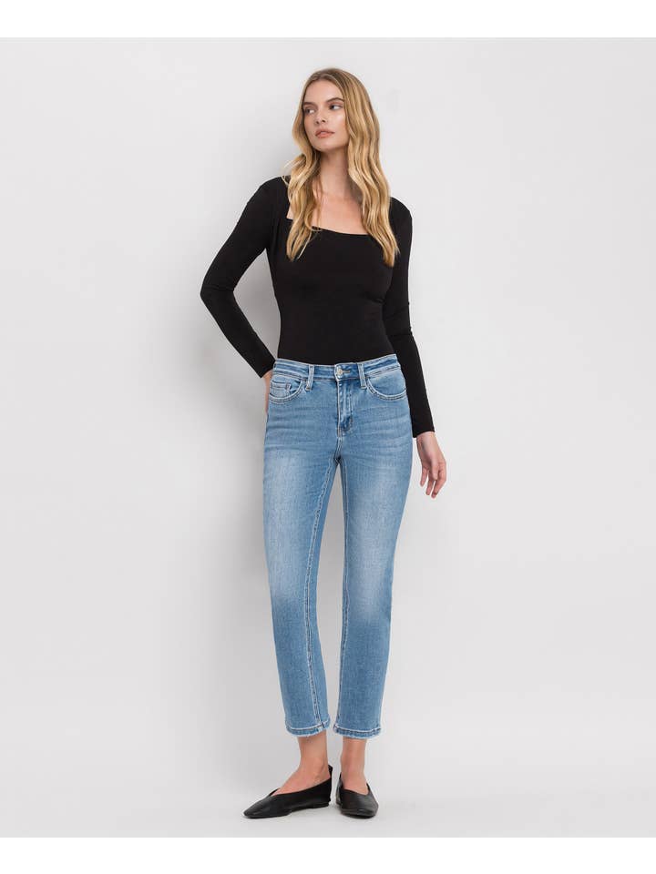 PERFECT FOR NOW HIGH RISE CROP SLIM STRAIGHT JEANS T5385 for wholesale on Faire12